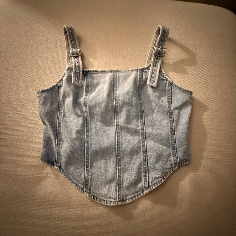 Wild Fable Light Blue Denim crop top